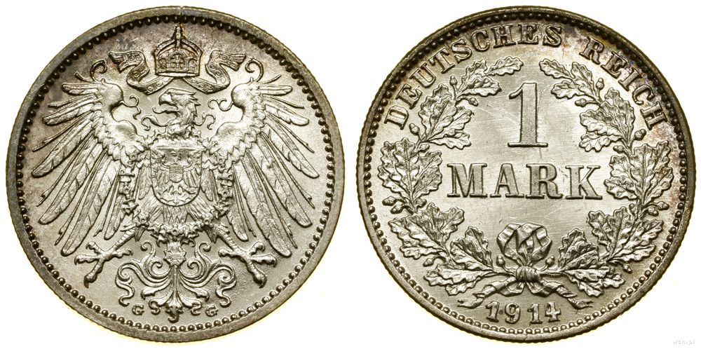 Cesarstwo Niemieckie, 1 marka, 1914 G