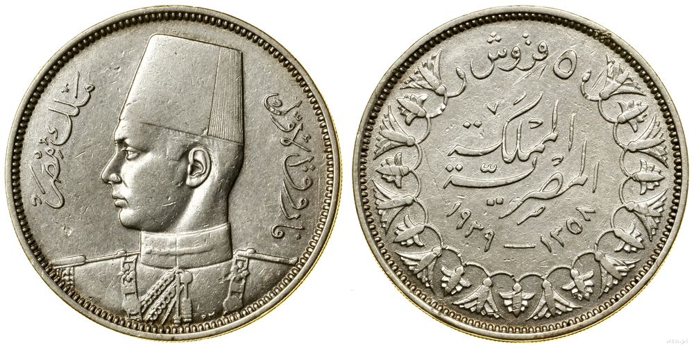 Egipt, 5 piastrów, 1939