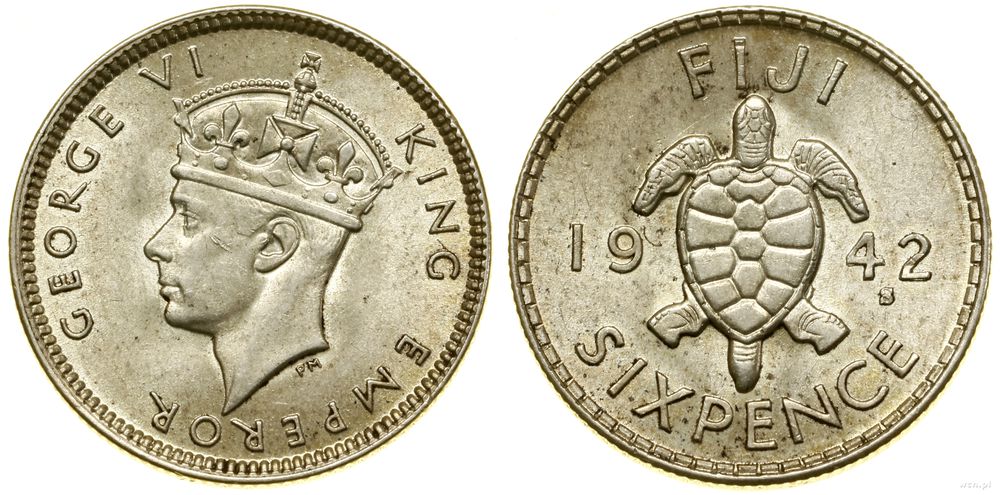 Fidżi, 6 pensów, 1942 S
