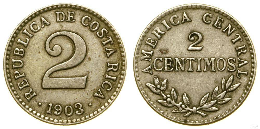 Kostaryka, 2 centymy, 1903