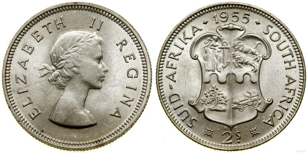 Republika Południowej Afryki, 2 szylingi (floren), 1955