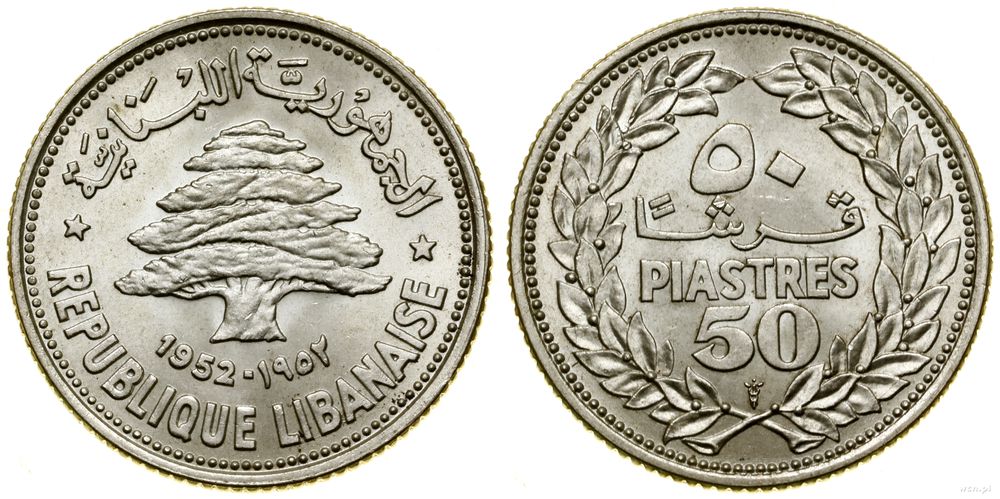 Liban, 50 piastrów, 1952
