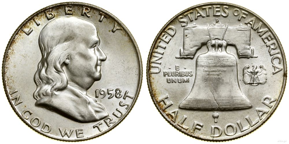 Stany Zjednoczone Ameryki (USA), 1/2 dolara, 1958 D