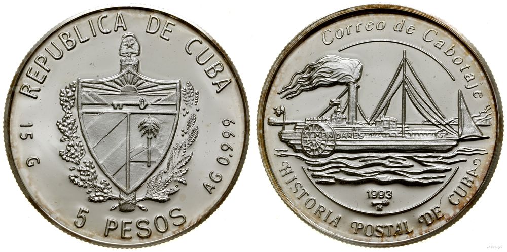 Kuba, 5 pesos, 1993