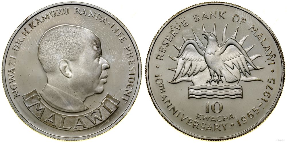 Malawi, 10 kwach, 1975
