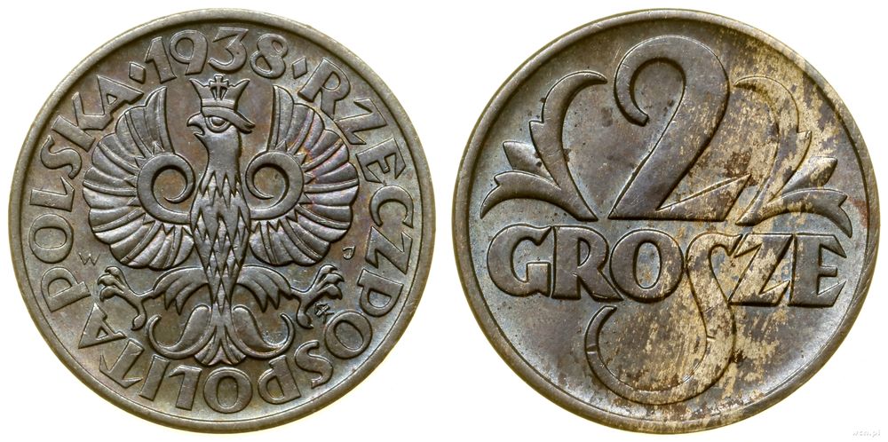 Polska, 2 grosze, 1938