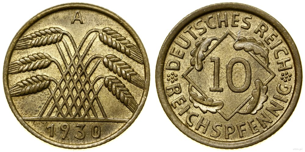 Niemcy, 10 fenigów, 1930 A