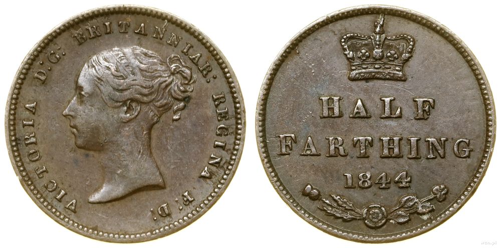 Cejlon (Sri Lanka), 1/2 farthinga, 1844