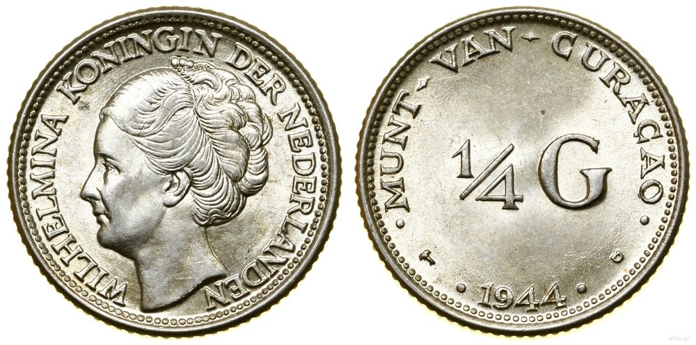 Curaçao, 1/4 guldena, 1944 D