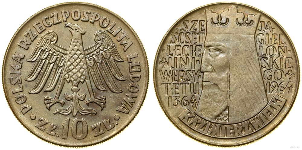 Polska, 10 złotych, 1964