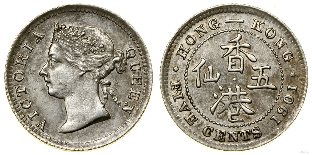 Hong Kong, 5 centów, 1905