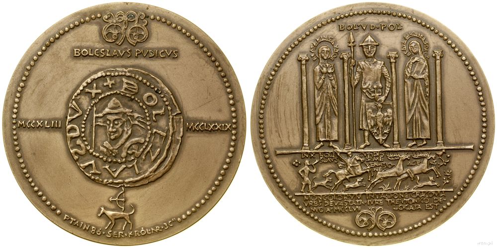 Polska, medal z serii królewskiej PTAiN – Bolesław Wstydliwy, 1986