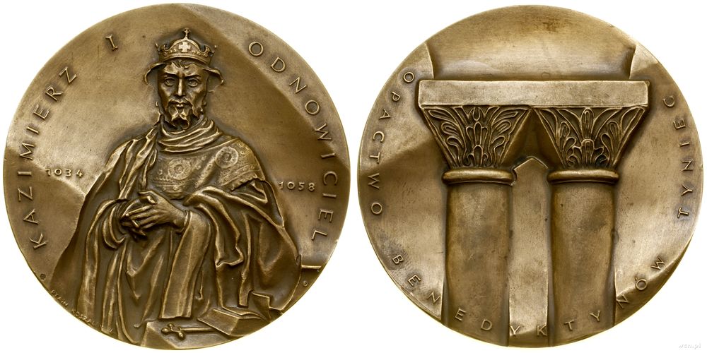 Polska, medal z serii królewskiej koszalińskiego oddziału PTAiN – Kazimierz I Odnowiciel, 1987