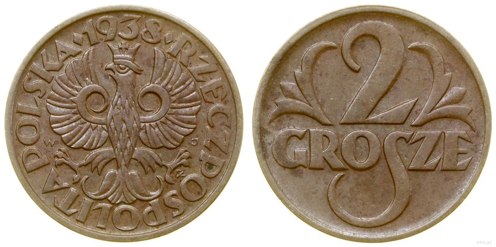 Polska, 2 grosze, 1938