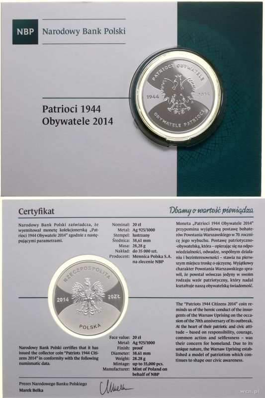 Polska, 20 złotych, 2014