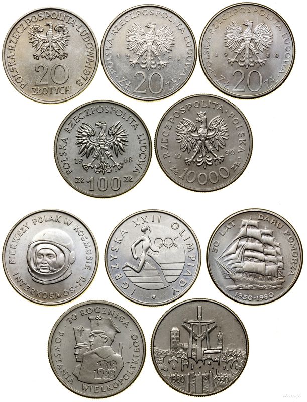 Polska, zestaw 5 monet