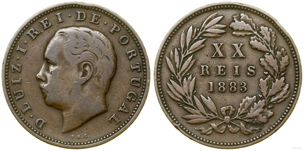 Portugalia, 20 reali, 1883