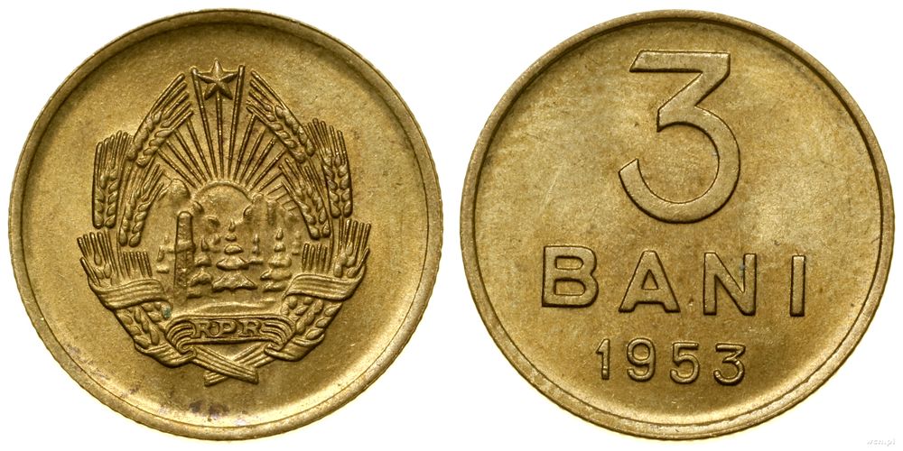 Rumunia, 3 bani, 1953