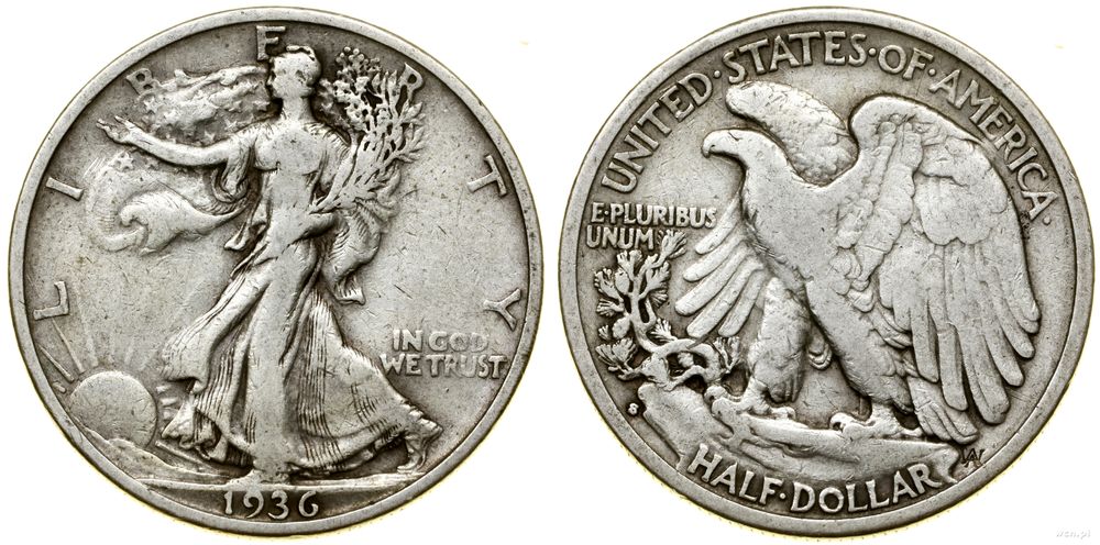 Stany Zjednoczone Ameryki (USA), 1/2 dolara, 1936 S