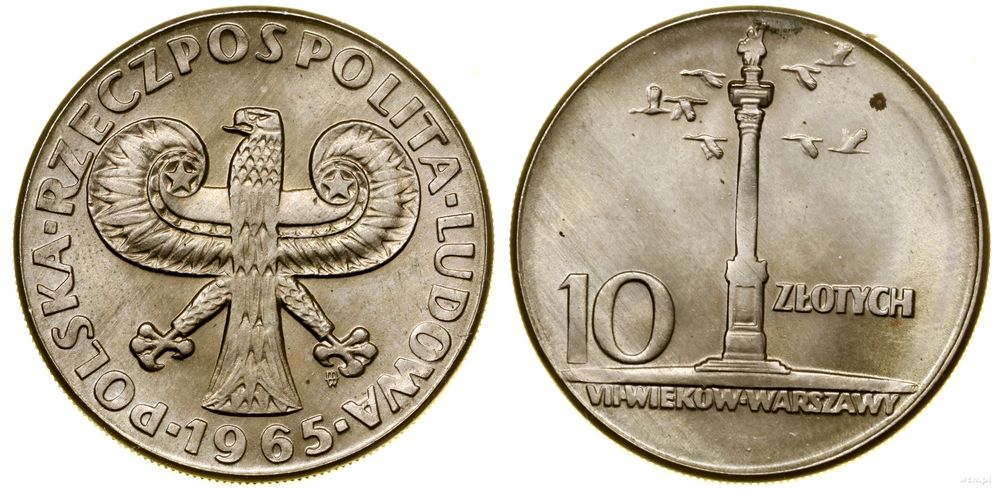 Polska, 10 złotych, 1965