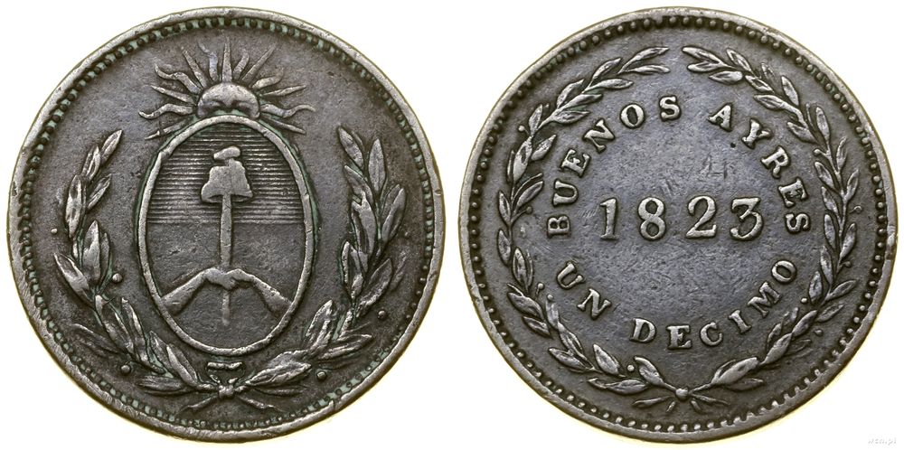 Argentyna, 1/10 reala, 1823