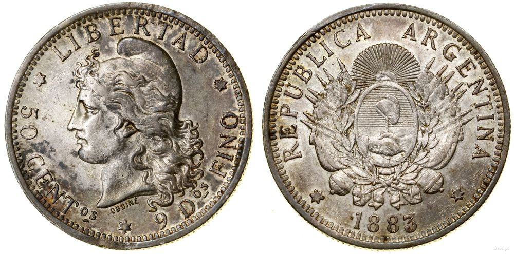 Argentyna, 50 centavo, 1883