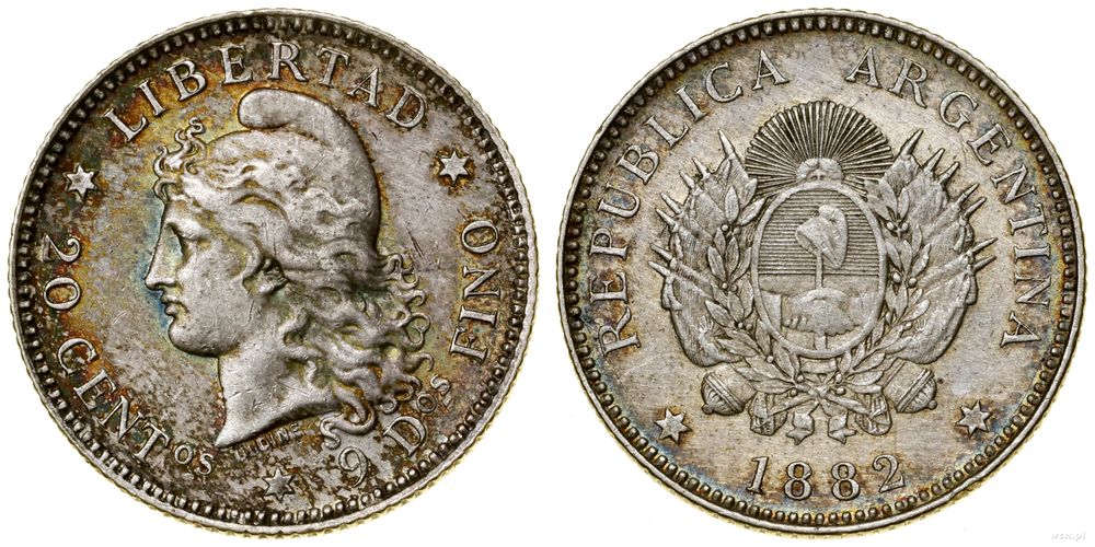 Argentyna, 20 centavo, 1882