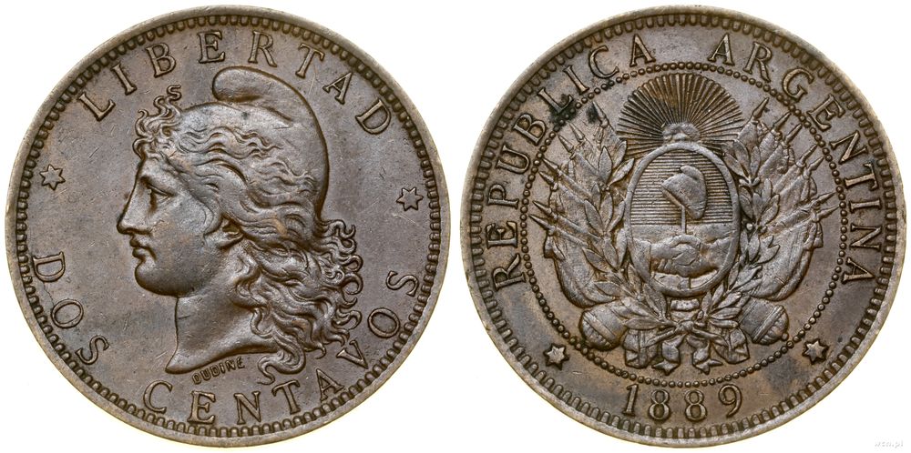 Argentyna, 2 centavo, 1889