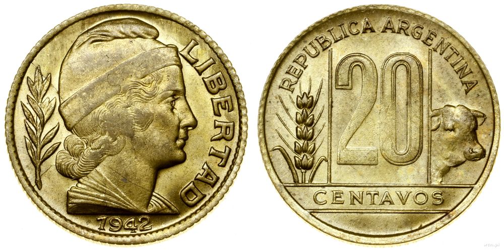 Argentyna, 20 centavo, 1942