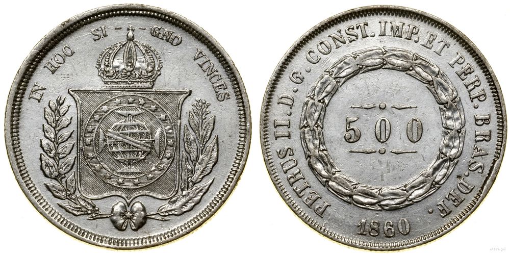 Brazylia, 500 reali, 1860
