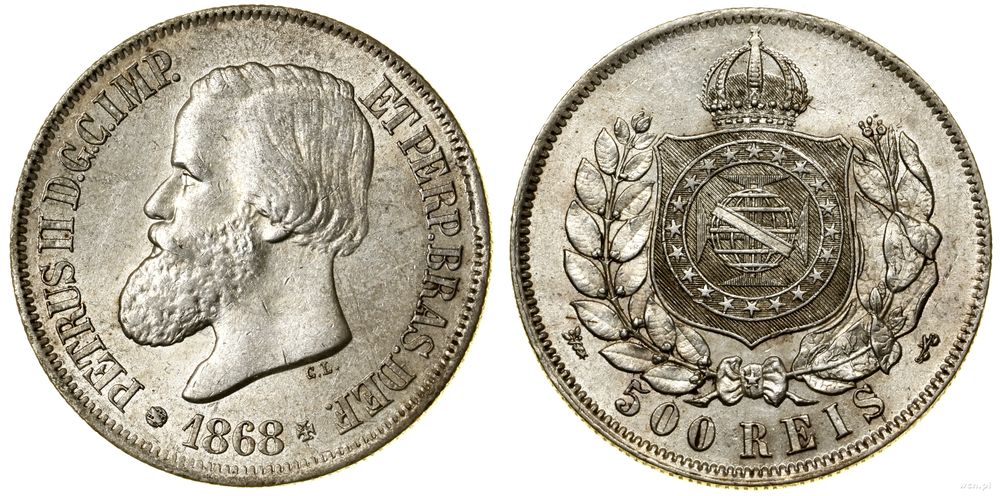 Brazylia, 500 reali, 1868