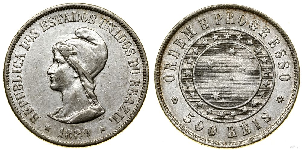 Brazylia, 500 reali, 1889
