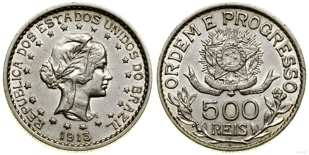 Brazylia, 500 reali, 1913