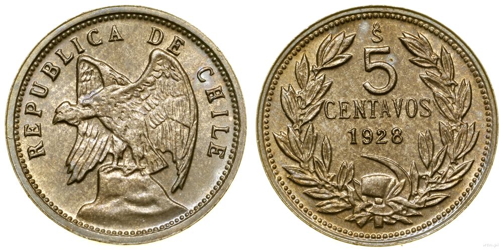 Chile, 5 centavo, 1928