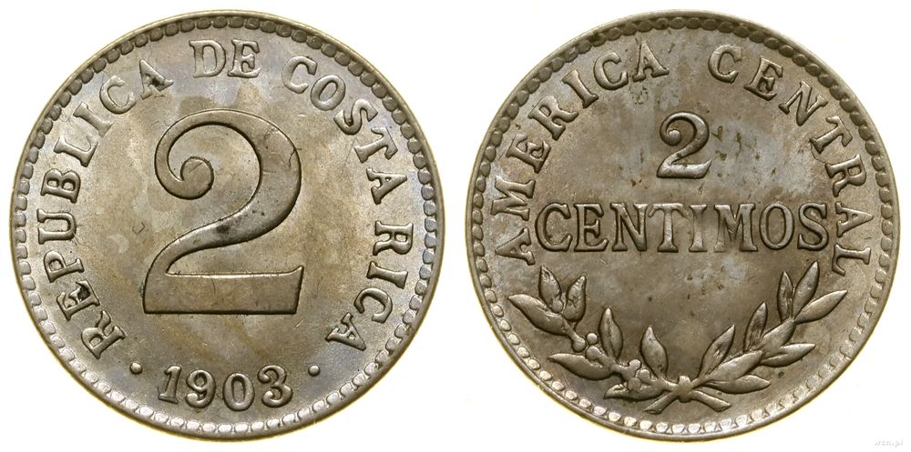 Kostaryka, 2 centymy, 1903