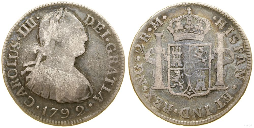 Gwatemala, 2 reale, 1792