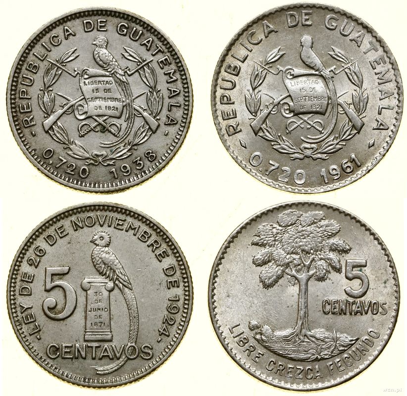 Gwatemala, zestaw 2 x 5 centavo