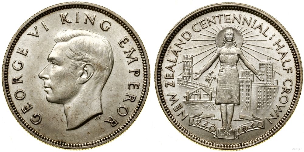 Nowa Zelandia, 1/2 korony, 1940