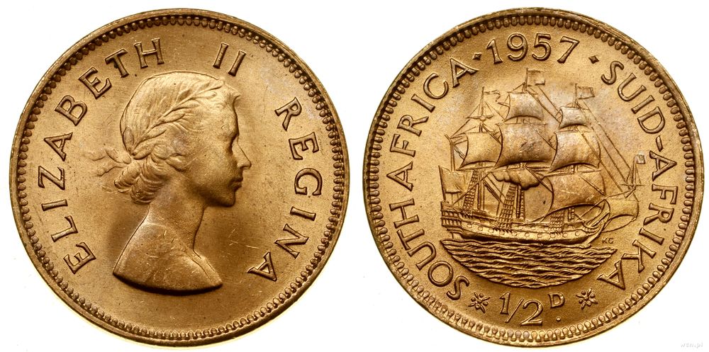 Republika Południowej Afryki, 1/2 pensa, 1957