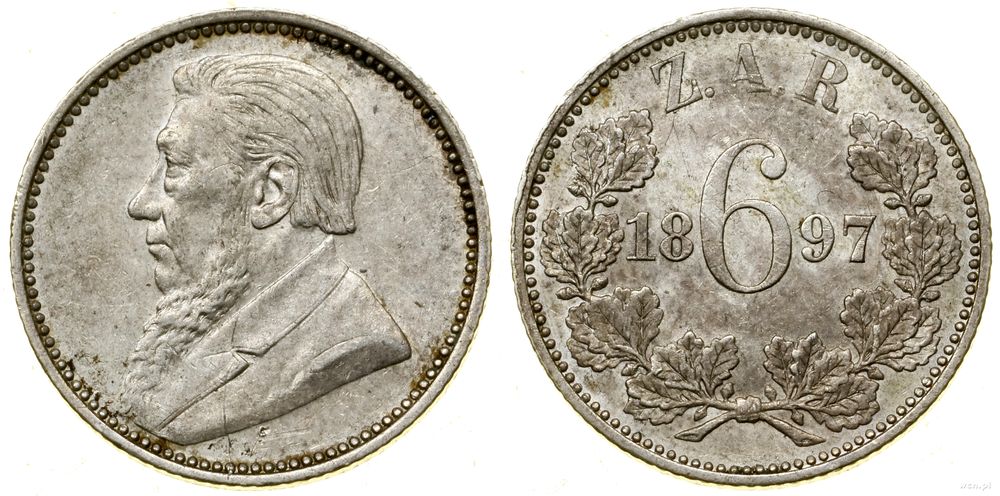 Republika Południowej Afryki, 6 pensów, 1897