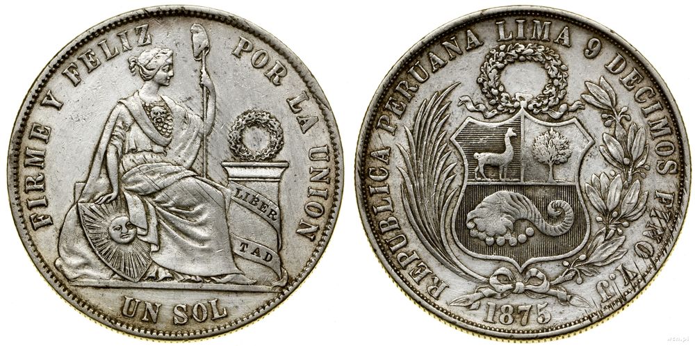 Peru, 1 sol, 1875