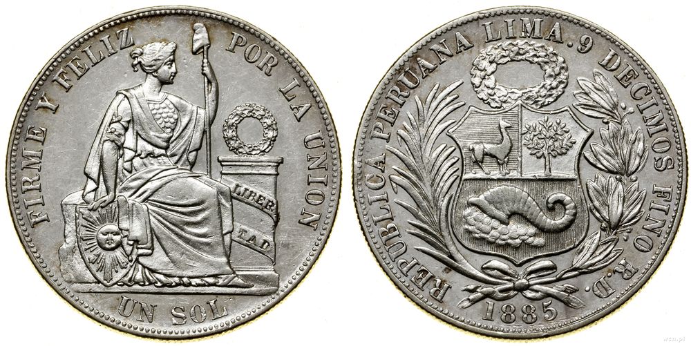 Peru, 1 sol, 1885