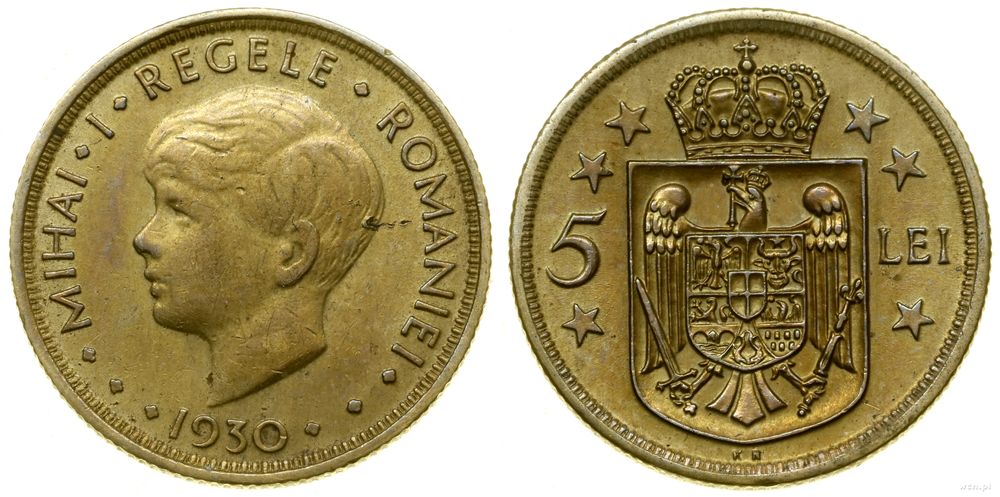 Rumunia, 5 lejów, 1930 KN