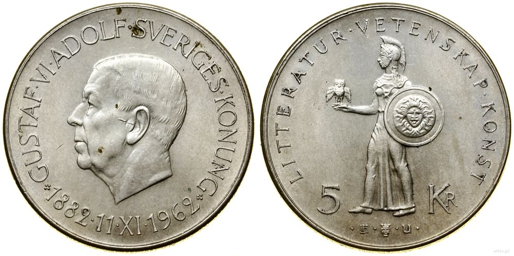 Szwecja, 5 koron, 1962
