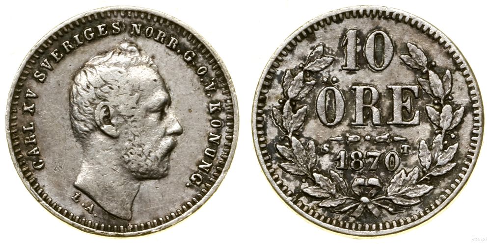 Szwecja, 10 öre, 1870