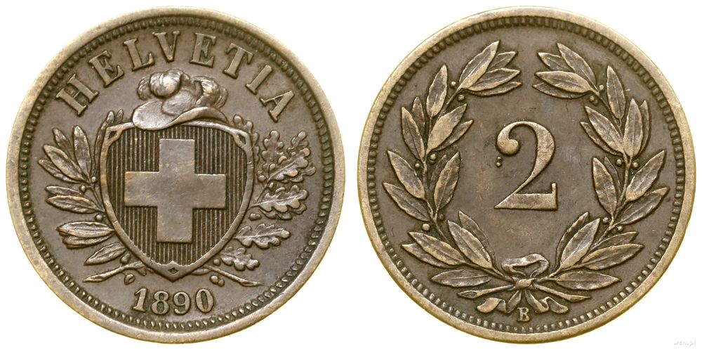 Szwajcaria, 2 rappeny, 1890