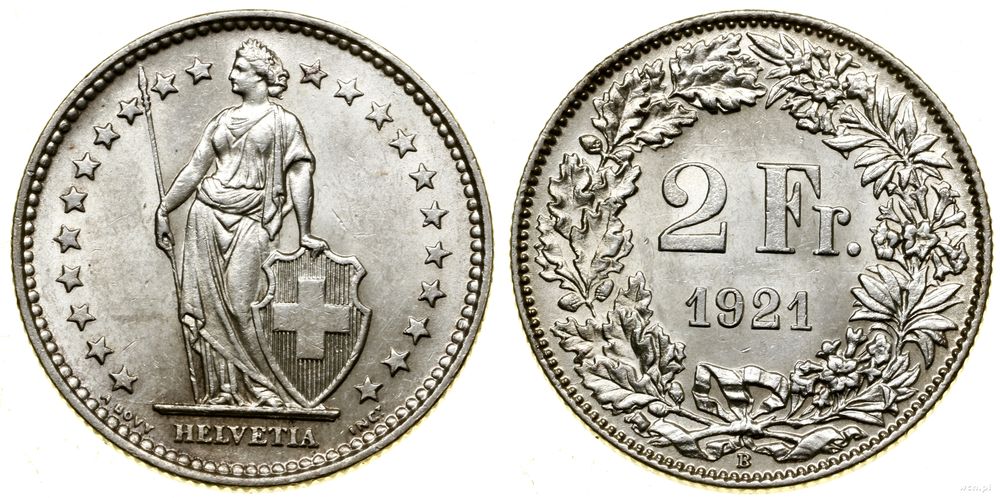 Szwajcaria, 2 franki, 1921