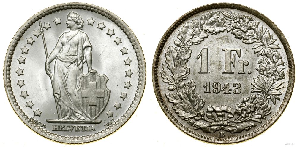 Szwajcaria, 1 frank, 1943