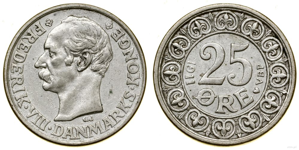 Dania, 25 øre, 1911