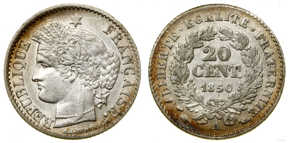Francja, 20 centymów, 1850